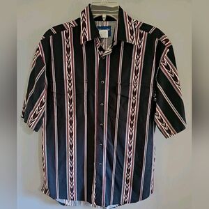 Vtg Wrangler Soutwest Aztec Button Snap Shirt Medium Western